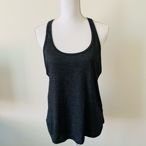 Lululemon racer back athletic tank top ruffle trim grey M - Picture 1 of 6